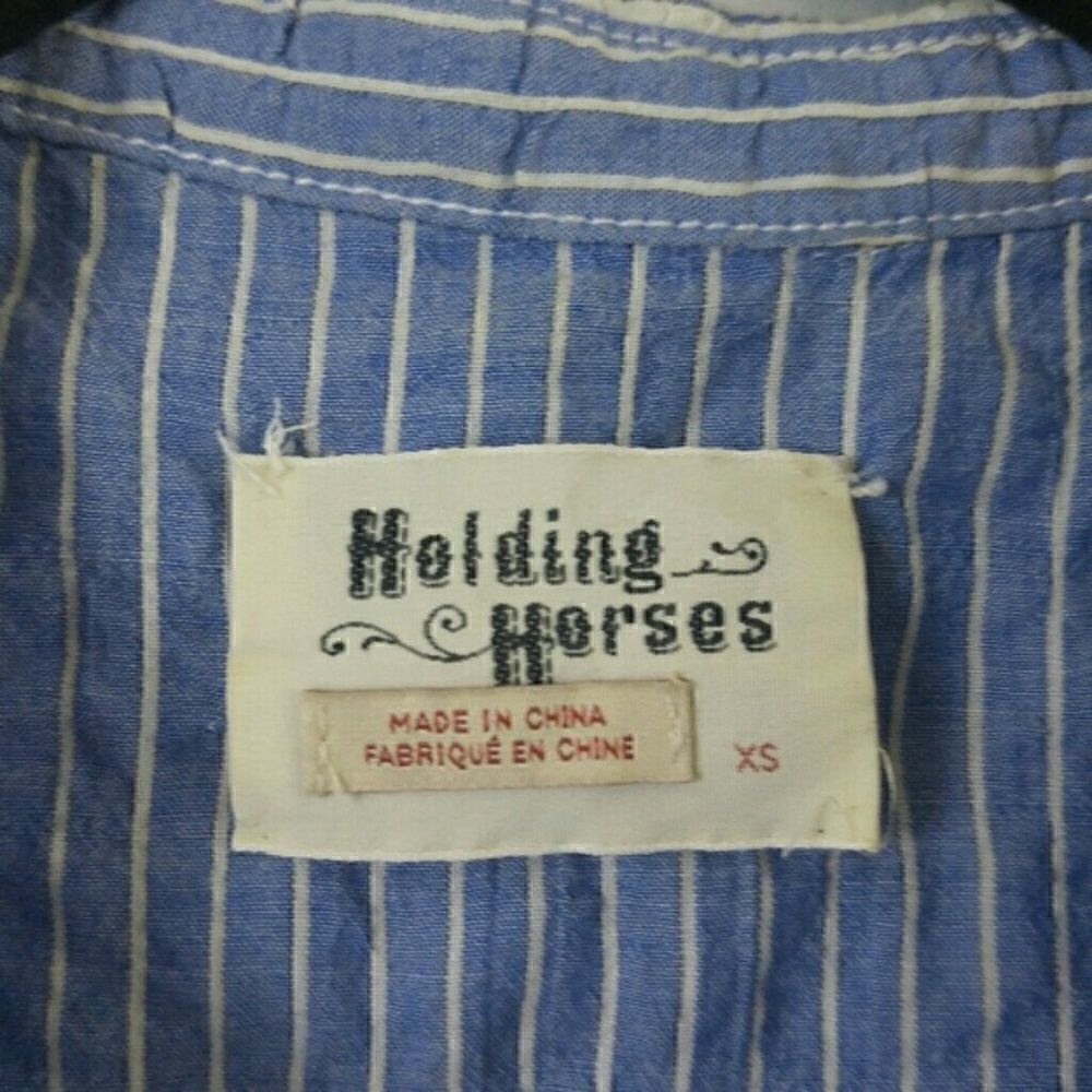 Anthropologie Shirt Tunic Top Stripe XS Blue White - Picture 5 of 6